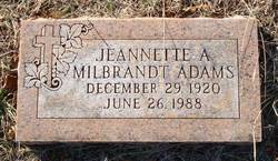 Jeannette A <I>Milbrandt</I> Adams 