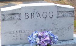 Bertha 'Izzy' Elizabeth <I>Bazemore</I> Bragg 