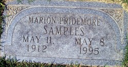 Marion Frances <I>Pridemore</I> Samples 