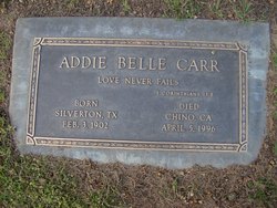 Addie Belle <I>Burson</I> Carr 