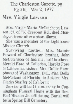 Virgie Marie <I>McCutcheon</I> Lawson 