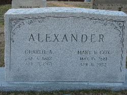 Mary Elizabeth <I>Cox</I> Alexander 