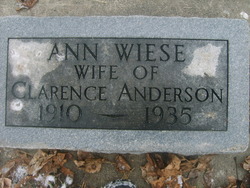 Anna <I>Wiese</I> Anderson 