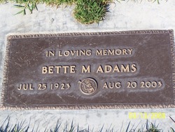 Dr Bette Merle <I>Collett</I> Adams 
