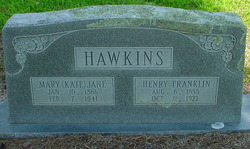 Mary Jane “Kate” <I>Sloan</I> Hawkins 