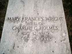 Mary Frances <I>Wright</I> Holmes 