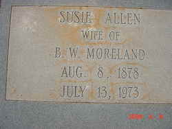 Susan Irene “Susie” <I>Allen</I> Moreland 
