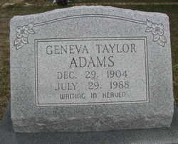 Geneva “Eve” <I>Taylor</I> Adams 