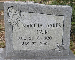 Martha <I>Baker</I> Cain 