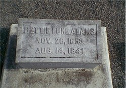 Elizabeth “Bettie” <I>Luke</I> Adams 