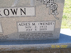 Agnes M <I>Wendt</I> Brown 