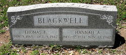 Hannah A <I>Sparks</I> Blackwell 