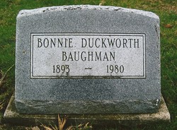 Eliza Ann “Bonnie” <I>Duckworth</I> Baughman 