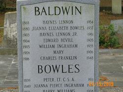Joanna Elizabeth <I>Bowles</I> Baldwin 