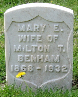 Mary E. <I>Miles</I> Benham 