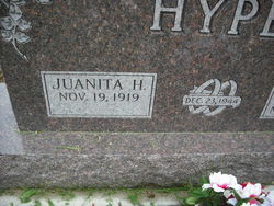 Juanita Elizabeth <I>Hester</I> Hypes 