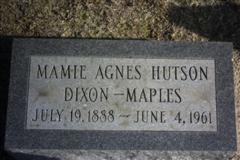 Mamie Agnes <I>Hutson</I> Dixon-Maples 