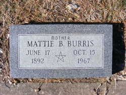 Mattie Belle <I>Henry</I> Burris 