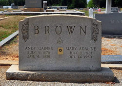Mary Adaline <I>Burden</I> Brown 