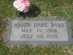 Annie <I>Hare</I> Babb 