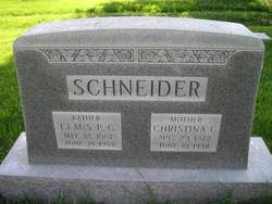 Christina Catherina <I>Mohr</I> Schneider 