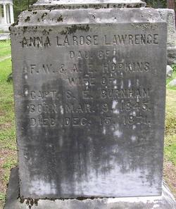 Anna LaRose Lawrence <I>Hopkins</I> Burnham 