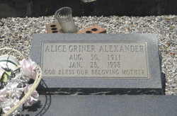 Alice <I>Griner</I> Alexander 