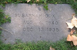 Susannah “Susan” <I>Baker</I> Cox 