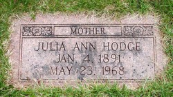 Julia Ann <I>Hodges</I> Hodge 