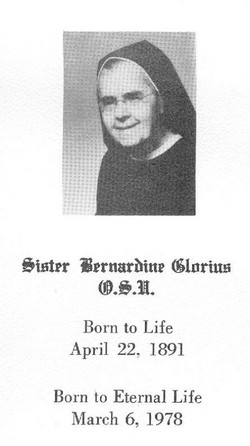 Sr Mary Bernardine “Marguerite” Glorius 