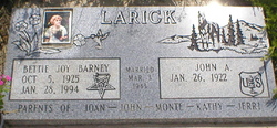 Bettie Joy <I>Barney</I> Larick 