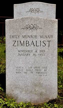 Emily Munroe <I>McNair</I> Zimbalist 