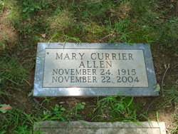 Mary Elizabeth <I>Currier</I> Allen 