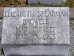 Mary Catherine Elizabeth “Lizzie” <I>Spearman</I> Bagwell 