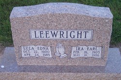 Lula Edna <I>Carter</I> Leewright 