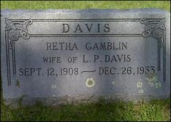 Retha <I>Gamblin</I> Davis 
