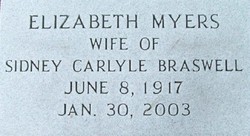 Ida Elizabeth <I>Myers</I> Braswell 
