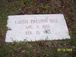 Cassie <I>Preston</I> Hill 