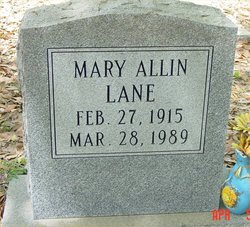 Mary Allin <I>Nichols</I> Lane 