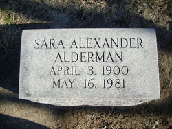 Sara <I>Alexander</I> Alderman 
