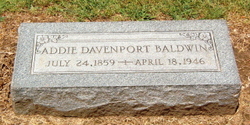 Addie <I>Davenport</I> Baldwin 