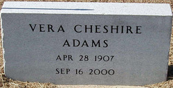 Vera Ray <I>Cheshire</I> Adams 