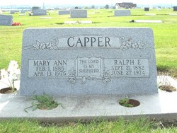 Mary Ann “Anna” <I>Cook</I> Capper 