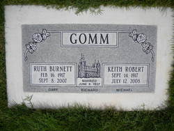 Ruth <I>Burnett</I> Gomm 