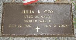 Julia <I>Kilpatrick</I> Cox 