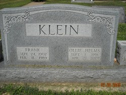 Ollie <I>Helms</I> Klein 