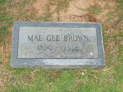 Mary Elizabeth “Mae” <I>Gee</I> Brown 