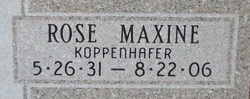Rose Maxine <I>Koppenhafer</I> Meyers 