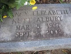 Nancy Elizabeth <I>Nutt</I> Albury 