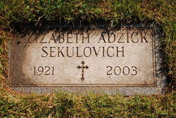 Elizabeth B “Betty” <I>Adzich</I> Sekulovich 